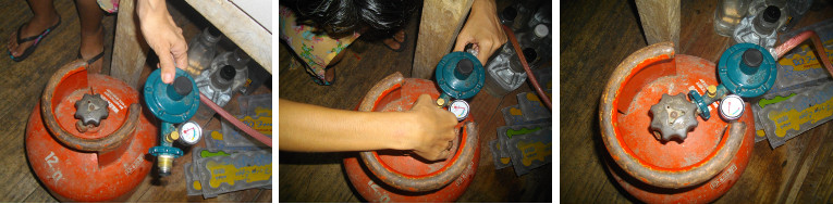 Images of gas cylinder being changed