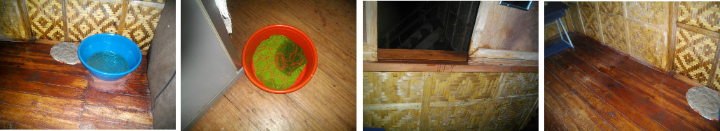 Images of leaking roof in tropical night strorm