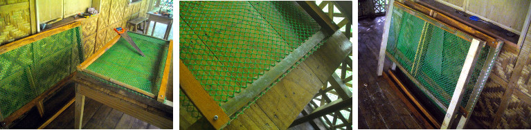 Image of duck pen under construction
        on tropical balcony