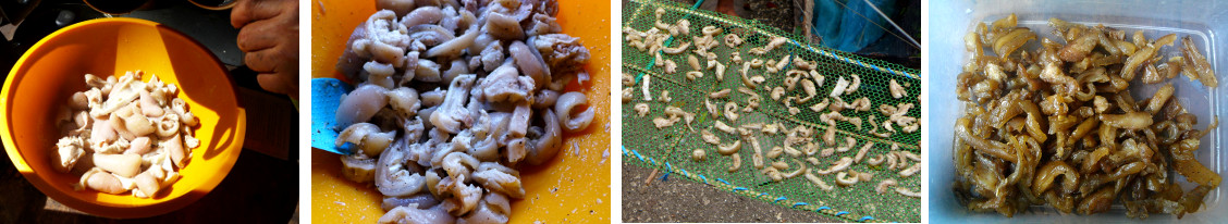 Images of making Chicheron from fried
        pig skin
