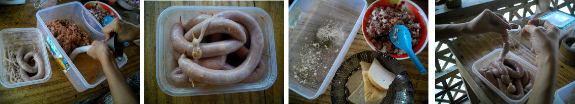 IMages of homemade sausages