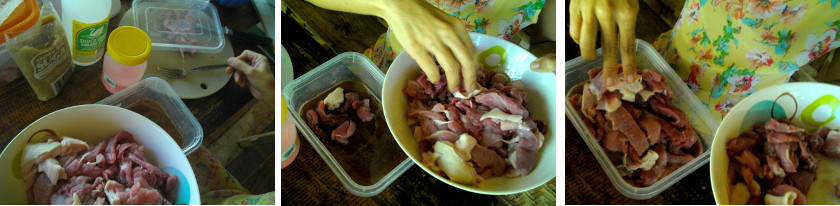 Images of making homemade Tocino