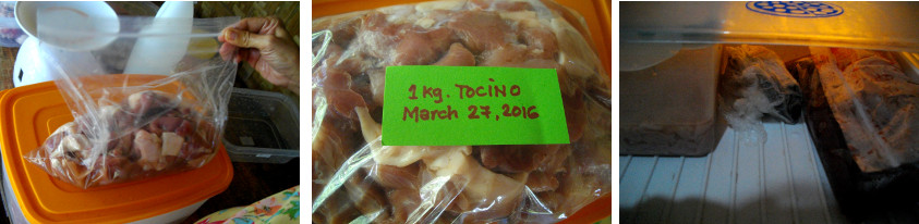 Images of making homemade Tocino