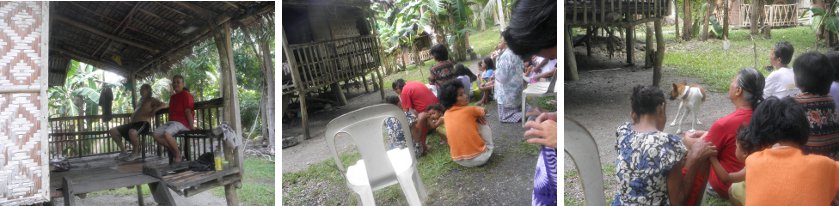 Images of people resting and praying