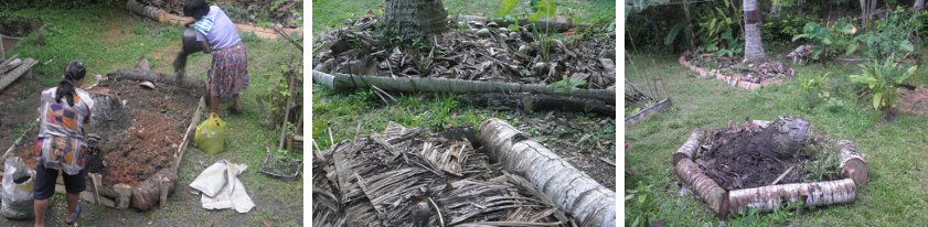 Images of making new plots and tidied
            Composts