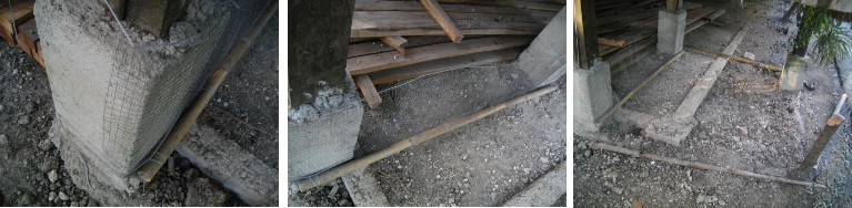 Images of fattening pen for young
        ducklings being constructed with string, wire mesh and bamboo