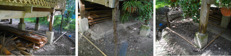 Images of small fattening pen for
        young ducklings constructed from string, wire mesh and bamboo