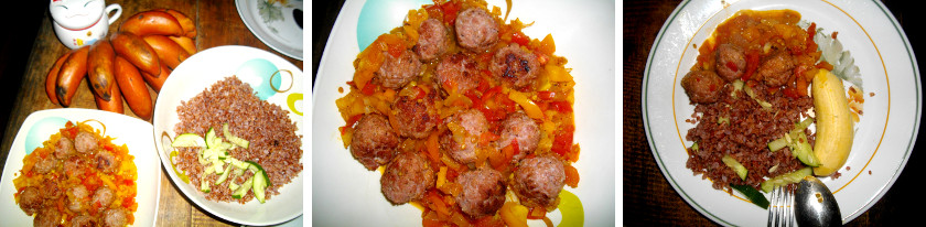 Images of Cinnamon bacon balls in tomato sauce