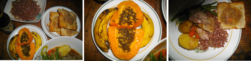 Images of Bolied Hock with Samosa and
          Papaya