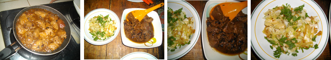 Images of Pork Humba and fried cabbage
