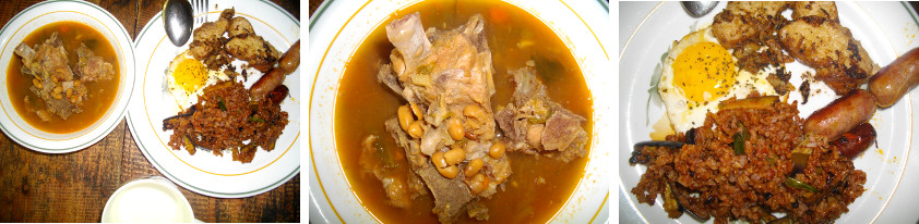 Images of bone soup with sausage
            and pork loin