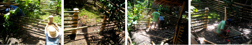 Images of goat pen under construction