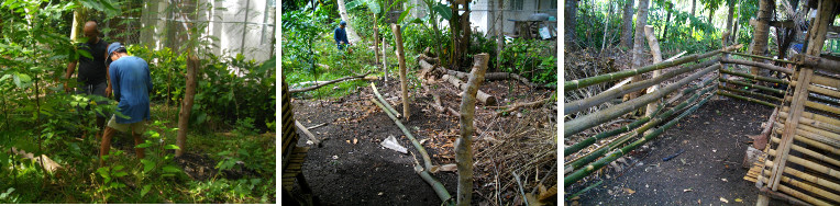 Images of goat pen under construction
