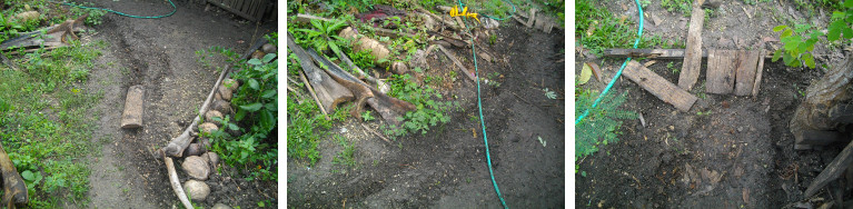 Image of emergency draining ditch near tropical backyard
        pigpen