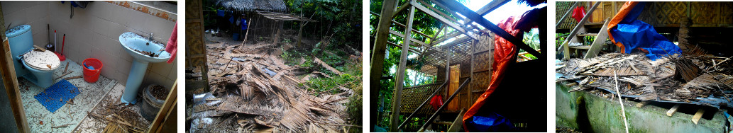 Images of junk from demolition when tropical house gets
        a new roof