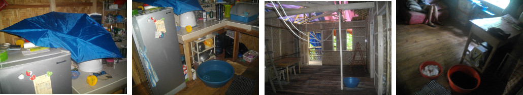 Images of leaking tropical house roof