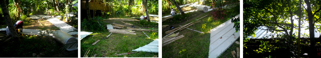 Images of roof being changed on tropical house