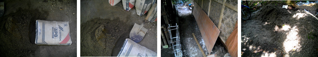 Images of construction of tropical backyard pig pen
        -around existing pen