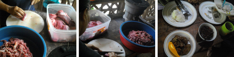 Images of preparing lunch in a
        tropical house