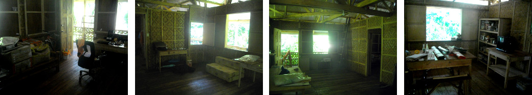 Images of tropical house interiors after workman have
        finished putting on a new roof