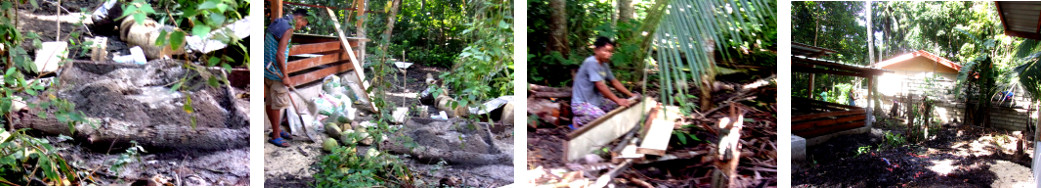 Images of impact of a small construction project on a
          tropical backyard