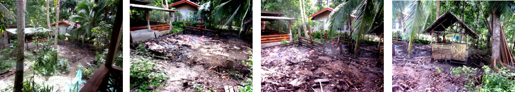 Images of demolition of tropical backyard pig pen