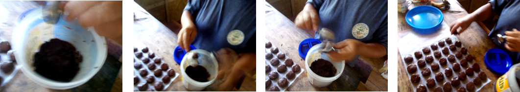 Images of Making Chocolate Pastilles
        from Hot Freshly Ground, Dried and Fermented Cacao Beans