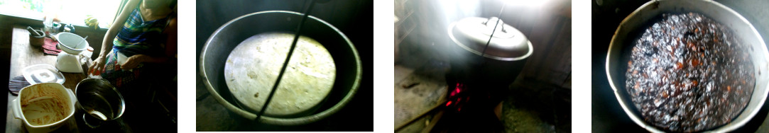 Images
          of woman making a Christmas pudding in tropical home