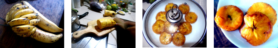 Images of big banana chopped up and
        fried