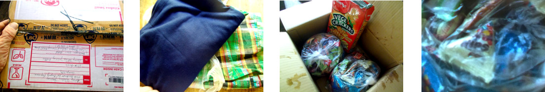 Images of packet of goods from family
        in Manila