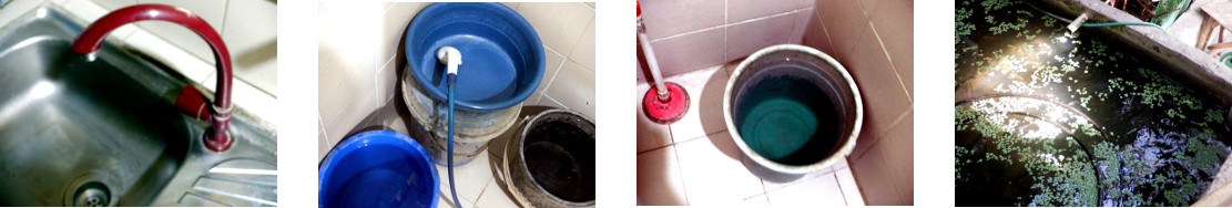 Images of no tap water in tropical
        home