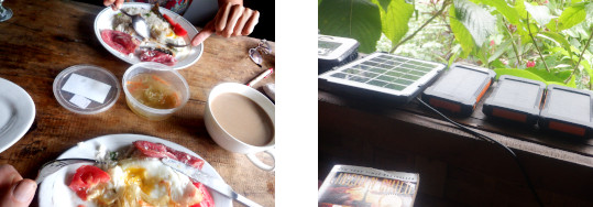 Images of breakfast in tropical home