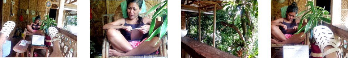 Images of a lazy day on a tropical
        balcony