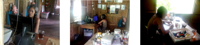 Images of
            woman relaxing in tropical house