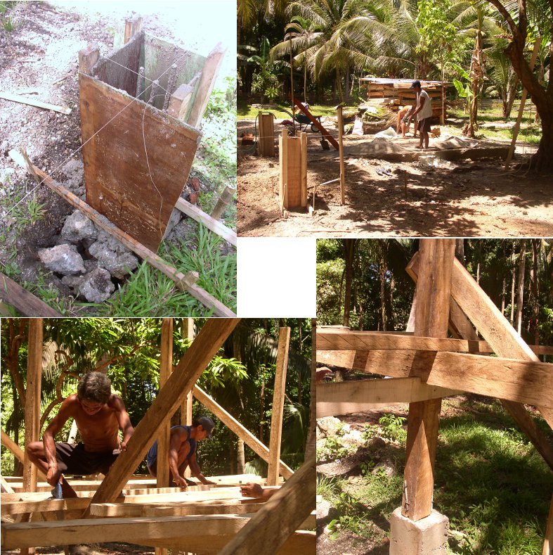 Composite Images
        laying foundations of wooden house