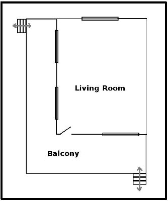 Sketch of floor
        plan for wooden house