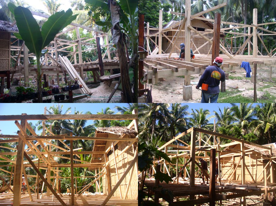 Constructing a native nipa house