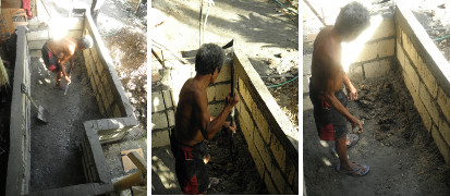 Images of man digging reservoir
          floor