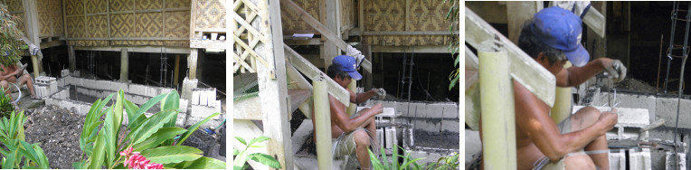 Images of man hand making metal ties tor reinforce
          cement in wall