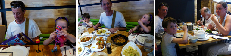 Images of family having a meal together