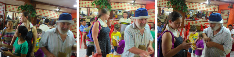 Images of people in an eating house