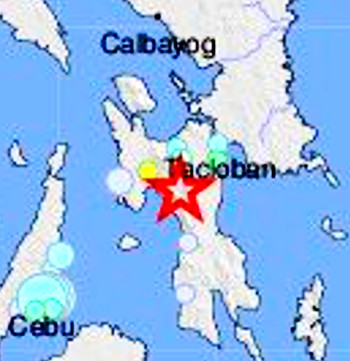 Visual link to "Leyte Earthquake" webpage