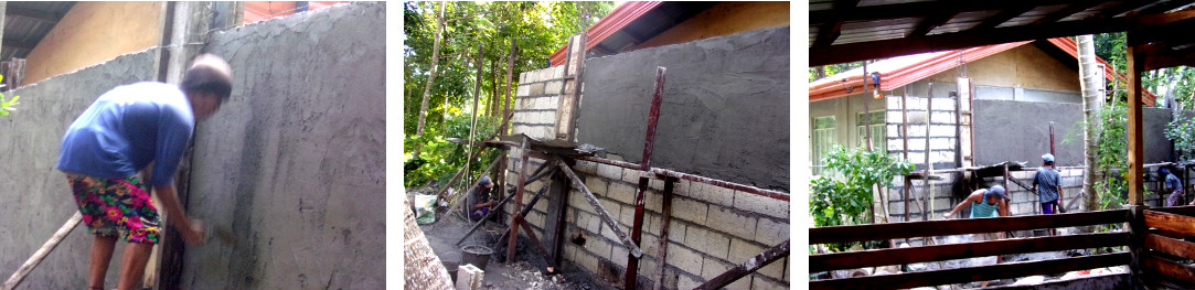 Image of construction of a tropical backyard
            boundary wall