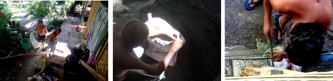 Images of starting construction of a
        wetlands to clean domestic water