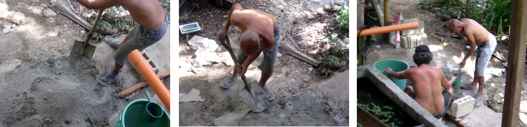 Images of starting construction of a wetlands to clean
        domestic water