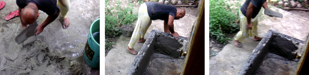 Images of starting construction of a wetlands to clean
        domestic water