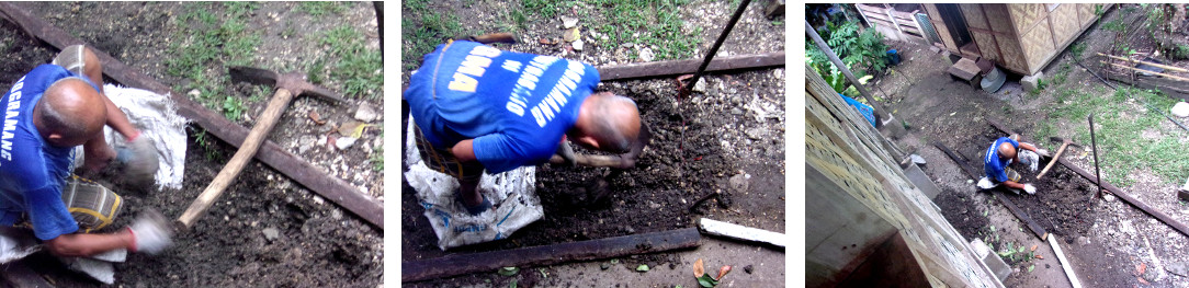 Images of construction of a wetlands
        to clean domestic water