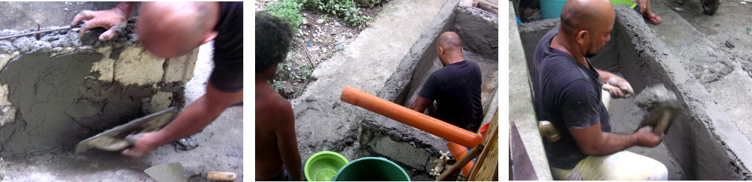 Images of starting construction of a wetlands to clean
        domestic water