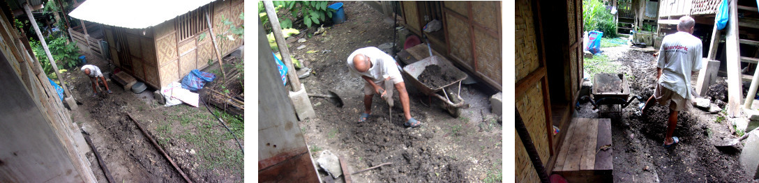 Images of construction of a wetlands to clean domestic
        water