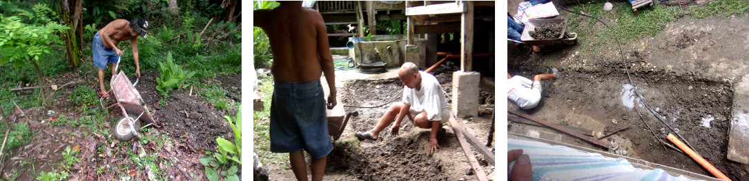 Images of construction of a wetlands to clean domestic
        water